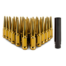 Load image into Gallery viewer, Mishimoto Lug Nuts Mishimoto Mishimoto Steel Spiked Lug Nuts M14 x 1.5 32pc Set Gold