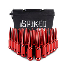 Load image into Gallery viewer, Mishimoto Lug Nuts Mishimoto Mishimoto Steel Spiked Lug Nuts M14 x 1.5 32pc Set Red