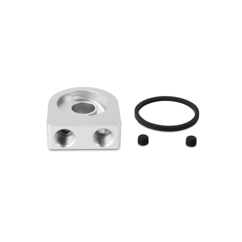 Mishimoto Oil Filter Blocks Mishimoto Silver M20 Oil Sandwich Plate