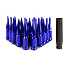 Load image into Gallery viewer, Mishimoto Lug Nuts Mishimoto Steel Spiked Lug Nuts M12x1.5 20pc Set - Blue
