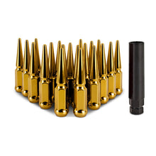 Load image into Gallery viewer, Mishimoto Lug Nuts Mishimoto Steel Spiked Lug Nuts M12x1.5 20pc Set - Gold
