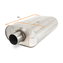Load image into Gallery viewer, Mishimoto Muffler Mishimoto Universal Muffler with 2.5in Center Inlet/Outlet - Brushed