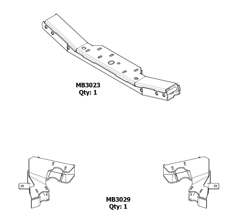 Motobilt Suspension Kit 4 Link Front Suspension Brackets With Transmission Crossmember For 12-18 Jeep JKU Bare Steel Motobilt - MB7004 - Motobilt
