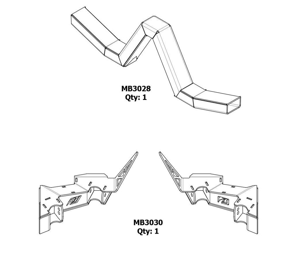 Motobilt Suspension Kit 4 Link Rear Suspension Brackets With Crossmember For Jeep JKU Bare Steel Motobilt - MB7005 - Motobilt