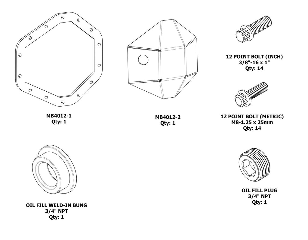 Motobilt Differential Covers DIY 14 Bolt DIFF Cover Motobilt - MB4012-DIY - Motobilt