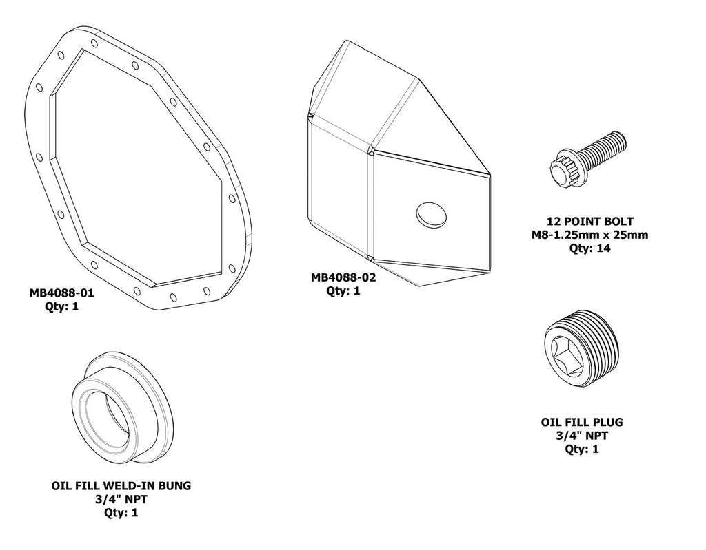 Motobilt Differential Covers DIY AAM 10.5 DIFF Cover Motobilt - MB4088-DIY - Motobilt