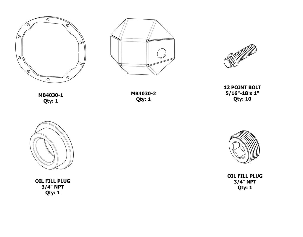 Motobilt Differential Covers DIY Dana 35 DIFF Cover Motobilt - MB4030-DIY - Motobilt
