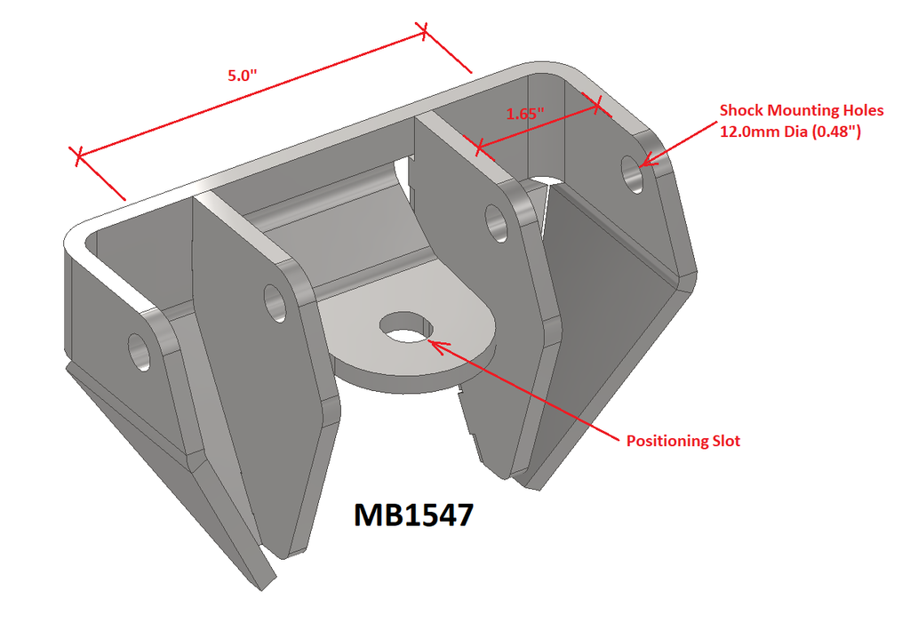 Motobilt Shock Mount Dual Front Lower Shock Mounts SD60 Bare Steel Motobilt - MB1547 - Motobilt