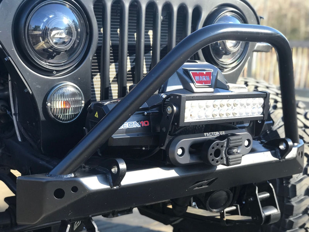 Motobilt Front Bumpers Jeep CJ Mid Width Front Bumper W/Stinger Bare Steel Motobilt - MB1019-S - Motobilt