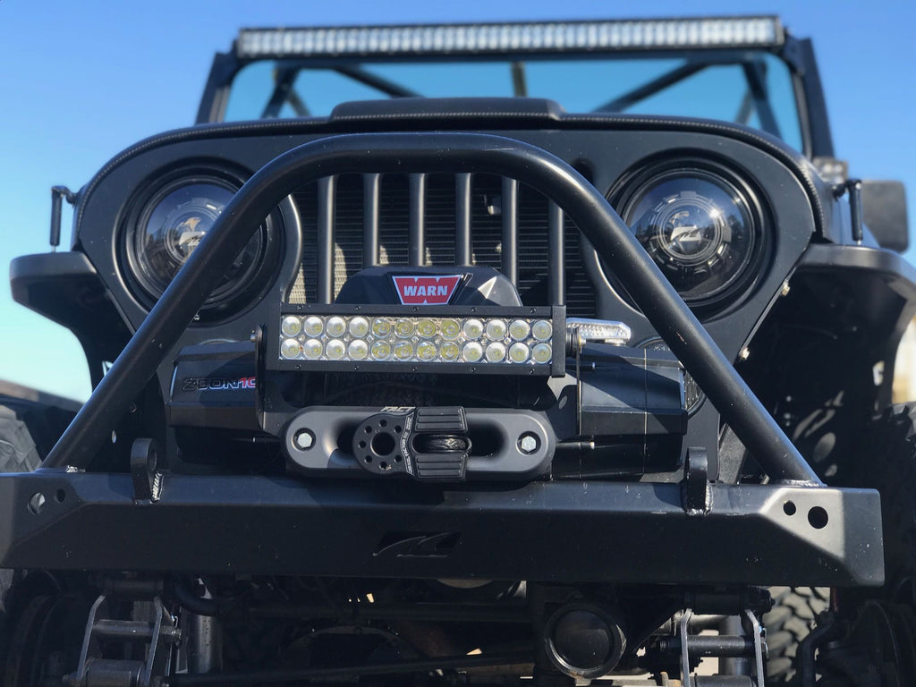 Motobilt Front Bumpers Jeep CJ Mid Width Front Bumper W/Stinger Bare Steel Motobilt - MB1019-S - Motobilt