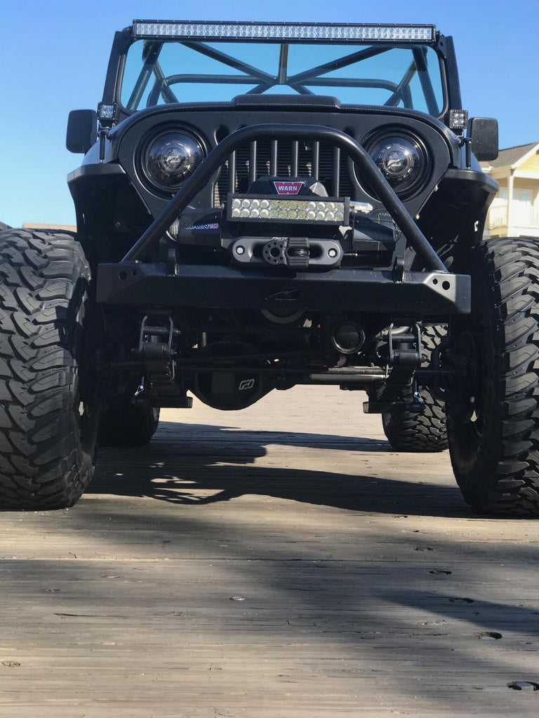 Motobilt Front Bumpers Jeep CJ Mid Width Front Bumper W/Stinger Bare Steel Motobilt - MB1019-S - Motobilt