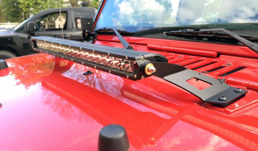 Motobilt Hood Latch Jeep JK 20 Inch LED Single Row Hood Mounts 07-18 Wrangler JK Motobilt - MB2032 - Motobilt
