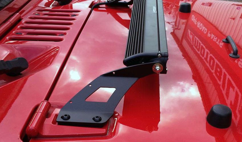 Motobilt Hood Latch Jeep JK 20 Inch LED Single Row Hood Mounts 07-18 Wrangler JK Motobilt - MB2032 - Motobilt