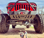 Motobilt Front Bumpers Jeep JK Front Bumper W/Grill Hoop And Stinger 07-18 Wrangler JK Crusher Series Bare Steel Motobilt - MB1011-L - Motobilt