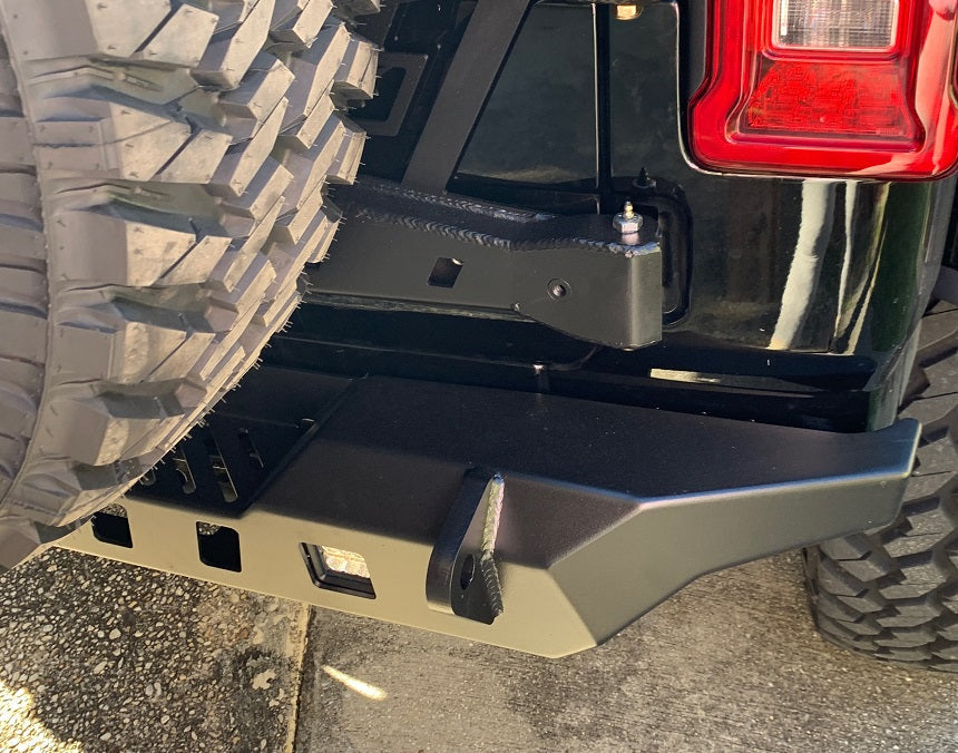 Jeep JL Rear Bumper Crusher With Light Mounts With Spare