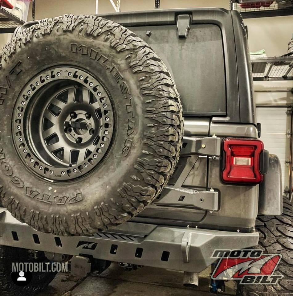 Motobilt Rear Bumpers Jeep JL Rear Bumper Crusher With Spare Tire Cut Out 2018-Pres Wrangler JL Motobilt - MB1080 - Motobilt