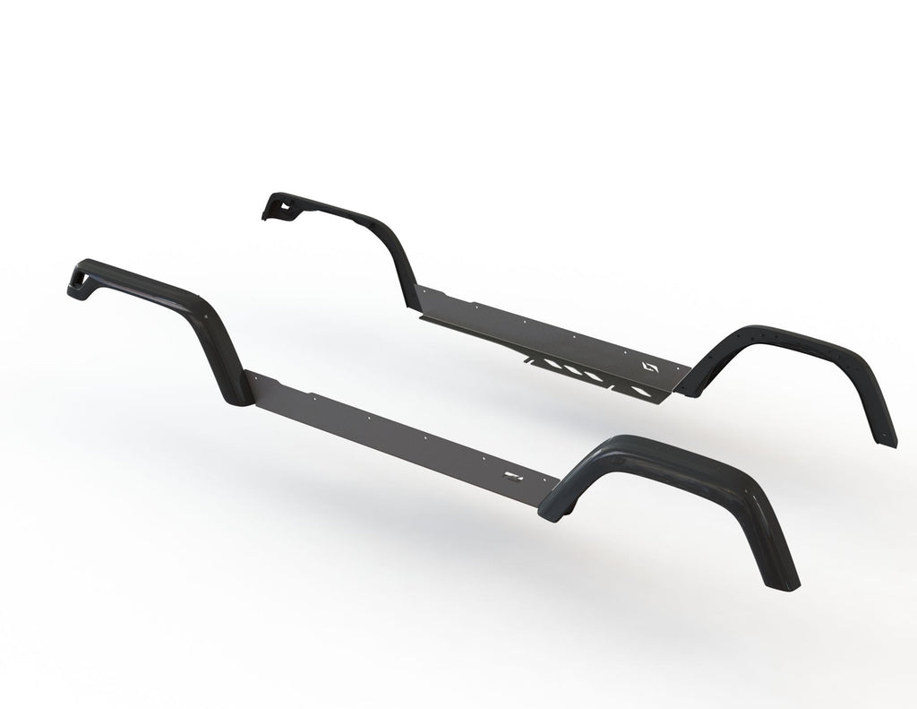 Motobilt Rocker Guards Jeep LJ Unlimited Rocker Guards Between Factory Flares 04-06 Wrangler TJ Unlimited Bare Steel Motobilt - MB1060 - Motobilt