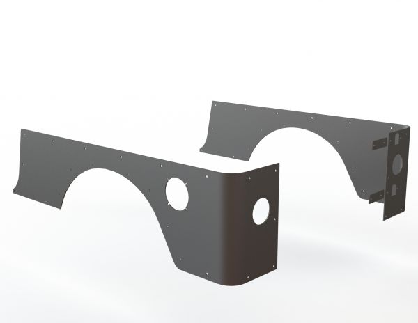 Motobilt Corner Armor Jeep TJ Factory Wheel Well Opening Corner Guards 04-06 Wrangler TJ Unlimited Bare Steel Pair Motobilt - MB1063 - Motobilt