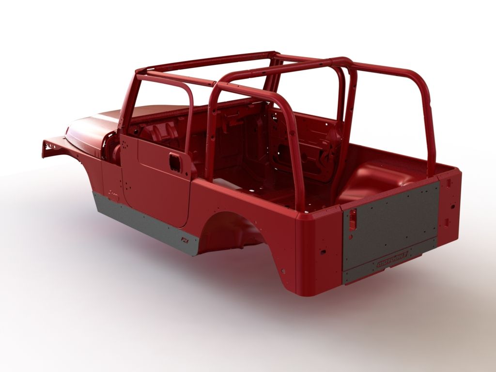 Motobilt Rocker Guards Jeep TJ Full Length Rocker Guards 97-06 Wrangler TJ Bare Steel Motobilt - MB1056 - Motobilt