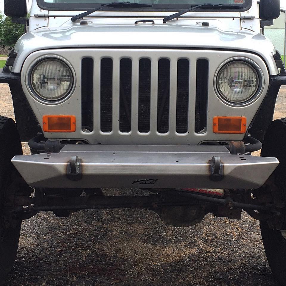 Motobilt Front Bumpers Jeep YJ / TJ / LJ Mid-Width Front Bumper Bare Steel Motobilt - MB1021 - Motobilt