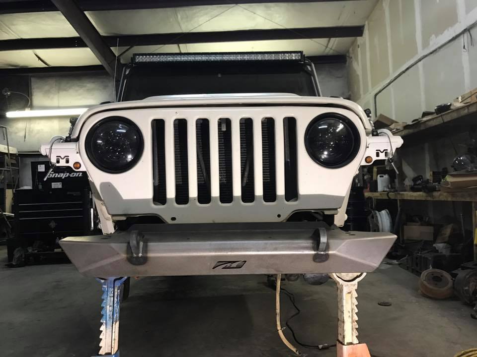 Motobilt Front Bumpers Jeep YJ / TJ / LJ Mid-Width Front Bumper Bare Steel Motobilt - MB1021 - Motobilt