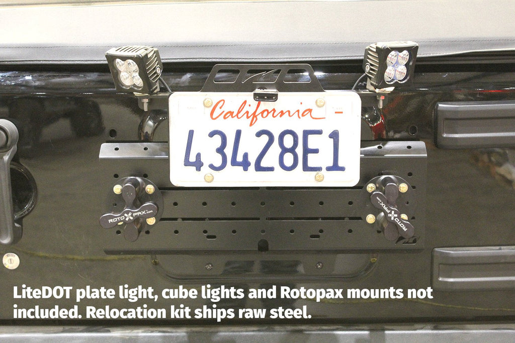 Motobilt License Plate Bracket License Plate Relocator/Light Mount for JK-JL (w/ Backup Camera Mount) For Jeep JK|Jeep JL Motobilt - MB1129-MB1130 - Motobilt