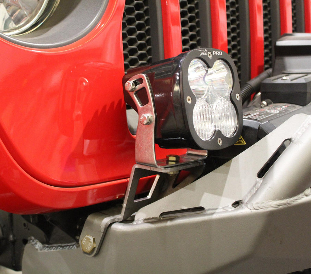 Motobilt Mounting Brackets(Lighting) Light Bracket Mounts For Tomahawk Front Bumper On Jeep JL/JT/JK Bare Steel Motobilt - MB2157 - Motobilt