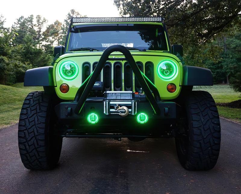 ORACLE Lighting Headlights Oracle 7in High Powered LED Headlights - Black Bezel - Green