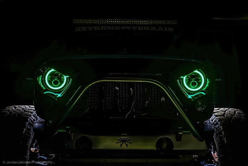 ORACLE Lighting Headlights Oracle 7in High Powered LED Headlights - Black Bezel - Green