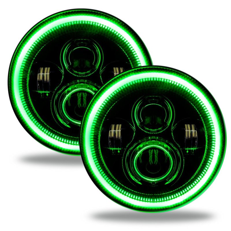 ORACLE Lighting Headlights Oracle Jeep Wrangler JL/Gladiator JT 7in. High Powered LED Headlights (Pair) - Green