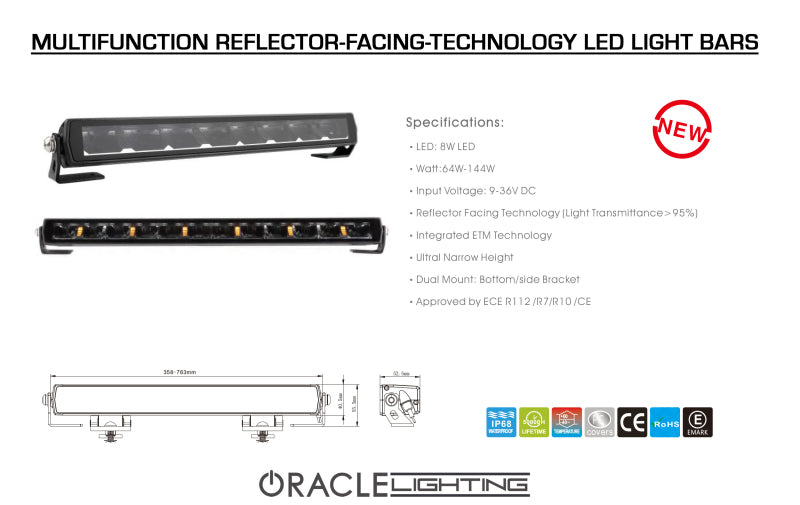 ORACLE Lighting Brackets Oracle Lighting Multifunction Reflector-Facing Technology LED Light Bar - 50in