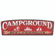 Load image into Gallery viewer, ORB Wall Art CAMPGROUND PET FRIENDLY EMBOSSED TIN SIGN