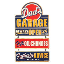 Load image into Gallery viewer, ORB Wall Art DAD&#39;S GARAGE LINKED TIN SIGN
