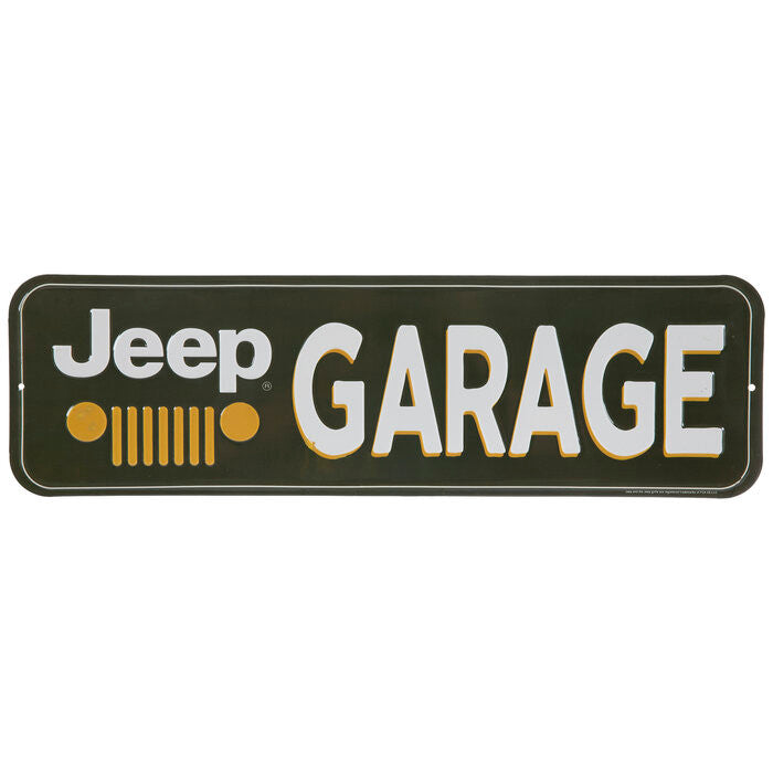 ORB Wall Art Green & White Jeep Garage Metal Sign