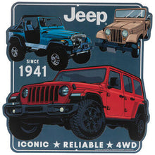 Load image into Gallery viewer, ORB Wall Art Jeeps Red, Blue, Tan Metal Sign