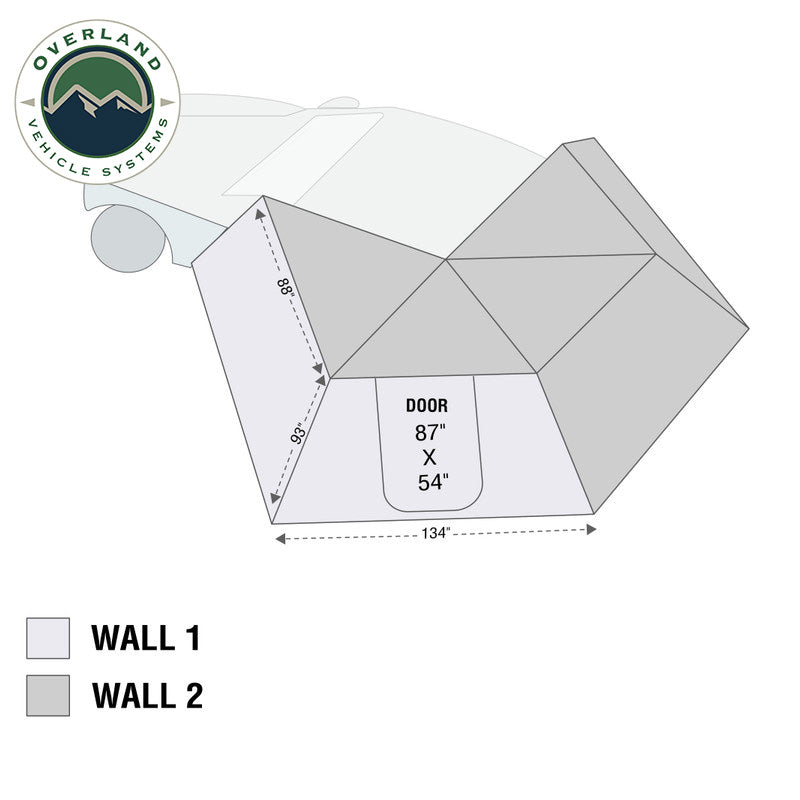 Overland Vehicle Systems Roof Top Tent Awning Wall 2 Piece Kit for Passenger Side 270 Awning Wall Overland Vehicle Systems - Overland Vehicle Systems - 19589908