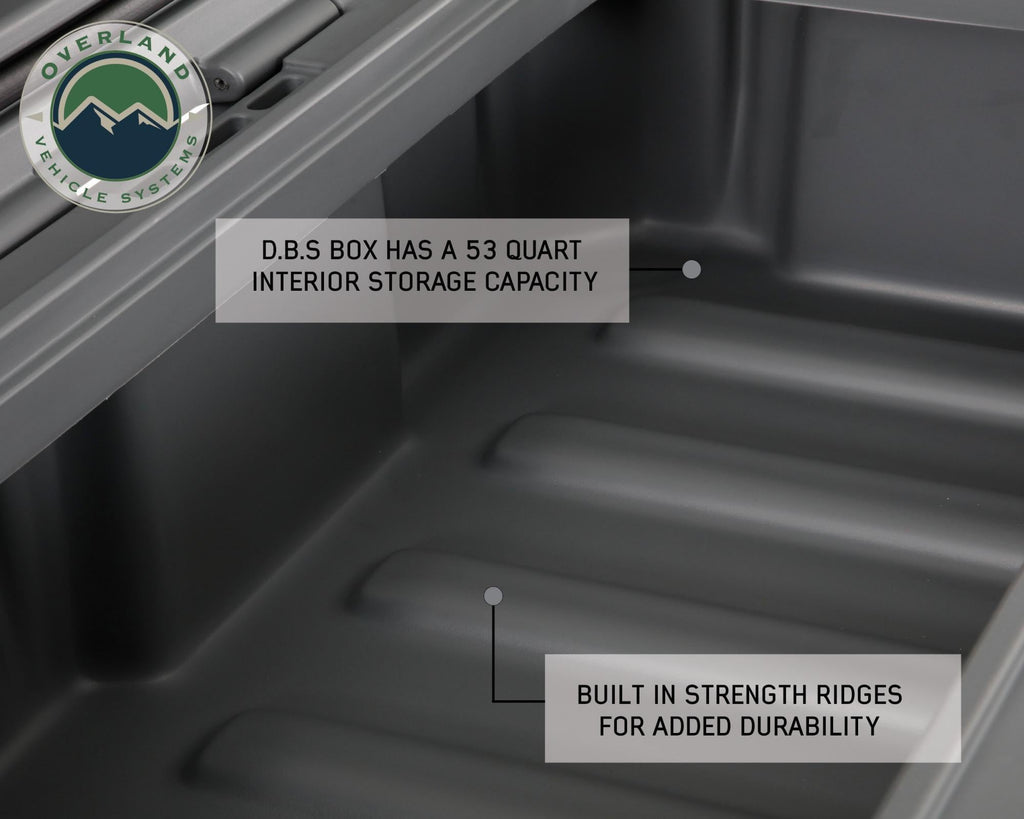 Overland Vehicle Systems Cargo Box D.B.S. - Dark Gray 53 QT Dry Box with Drain, and Bottle Opener Overland Vehicle Systems - Overland Vehicle Systems - 40100001