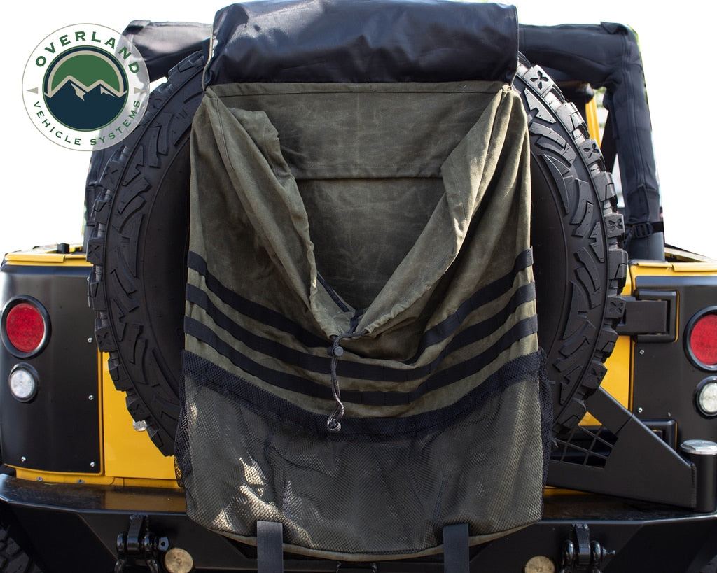 Overland Vehicle Systems Trash Bag Extra Large Trash Bag Tire Mount 16 LB Waxed Canvas Universal Overland Vehicle Systems - Overland Vehicle Systems - 21099941