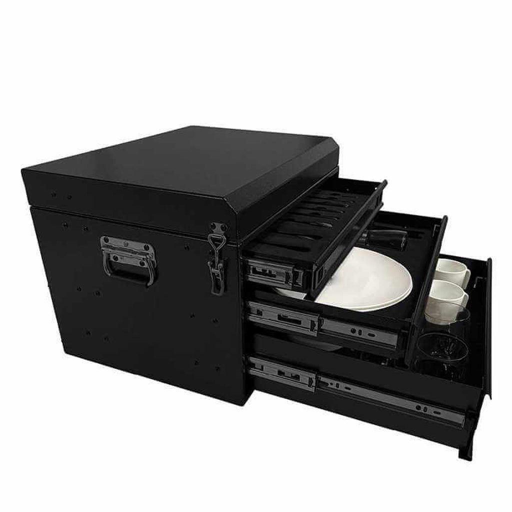 Overland Vehicle Systems Portable Oven Kitchen Kit - 39 Piece Utensil, Aluminum Storage Box With Custom Cut Foam Overland Vehicle Systems - Overland Vehicle Systems - 21010502