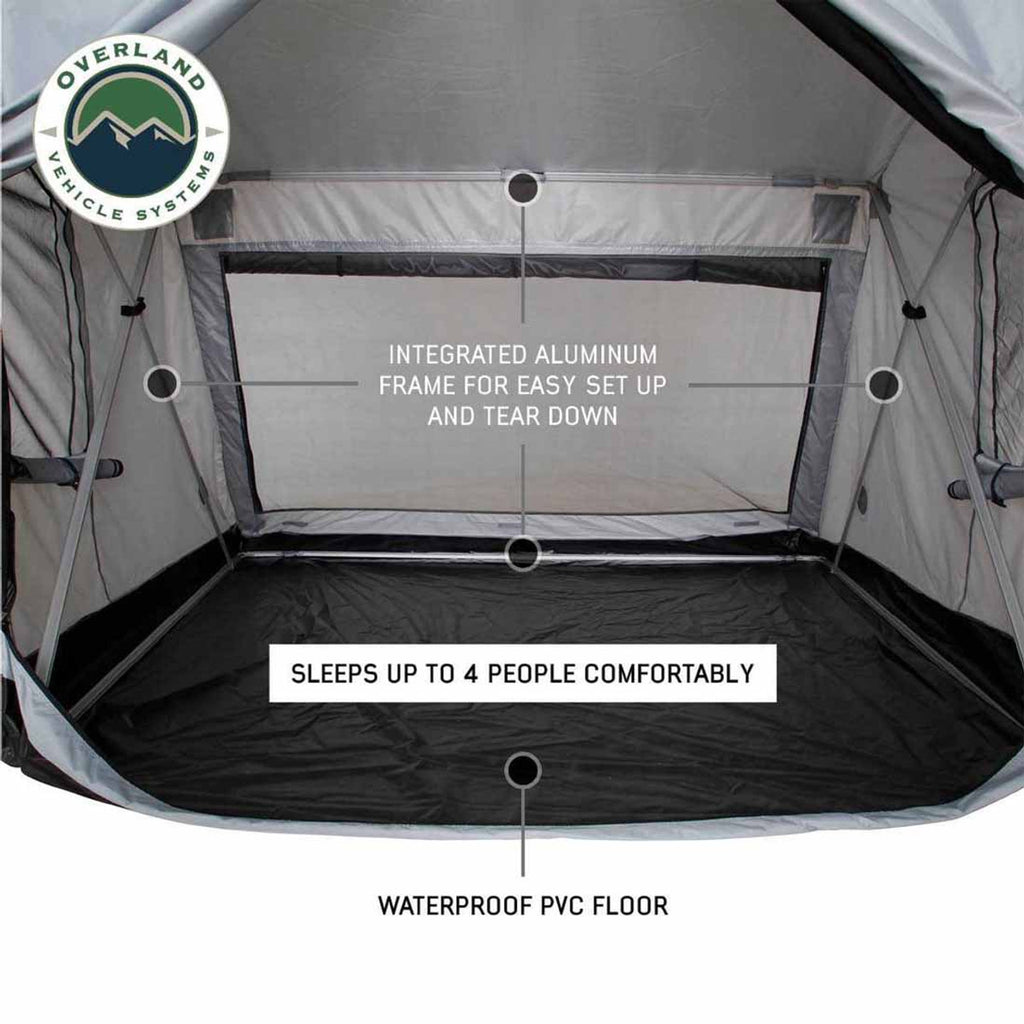 Overland Vehicle Systems Roof Top Tent LD P.S.T. - Portable Safari Ground Tent Large, Grey Body and Grey Trim Overland Vehicle Systems - Overland Vehicle Systems - 18252520