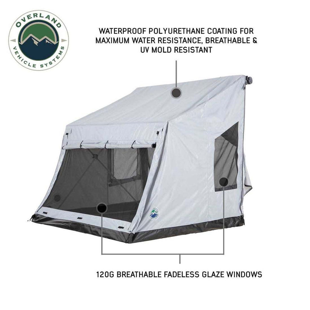 Overland Vehicle Systems Roof Top Tent LD P.S.T. - Portable Safari Ground Tent Large, Grey Body and Grey Trim Overland Vehicle Systems - Overland Vehicle Systems - 18252520