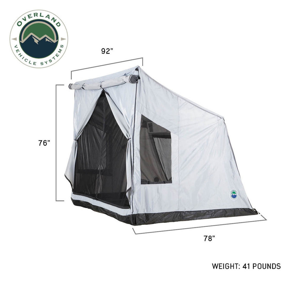 Overland Vehicle Systems Roof Top Tent LD P.S.T. - Portable Safari Ground Tent Large, Grey Body and Grey Trim Overland Vehicle Systems - Overland Vehicle Systems - 18252520