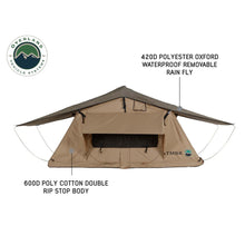 Load image into Gallery viewer, Overland Vehicle Systems Roof Top Tent LD TMBK 3 Roof Top Tent With Annex - Tan Base With Green Rain Fly, Black Aluminum Base, Black Ladder Overland Vehicle Systems - Overland Vehicle Systems - 18119733