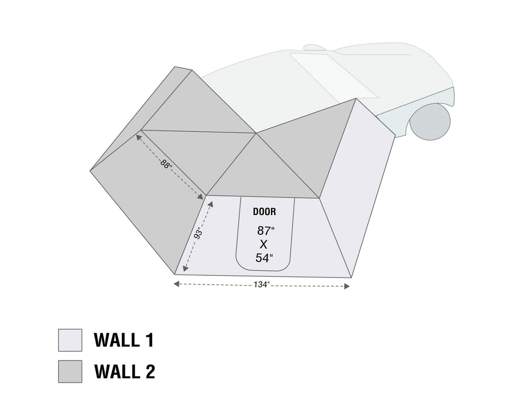 Overland Vehicle Systems Roof Top Tent Nomadic 270 LT Awning Wall 2 Passenger Side Overland Vehicle Systems - Overland Vehicle Systems - 18239909