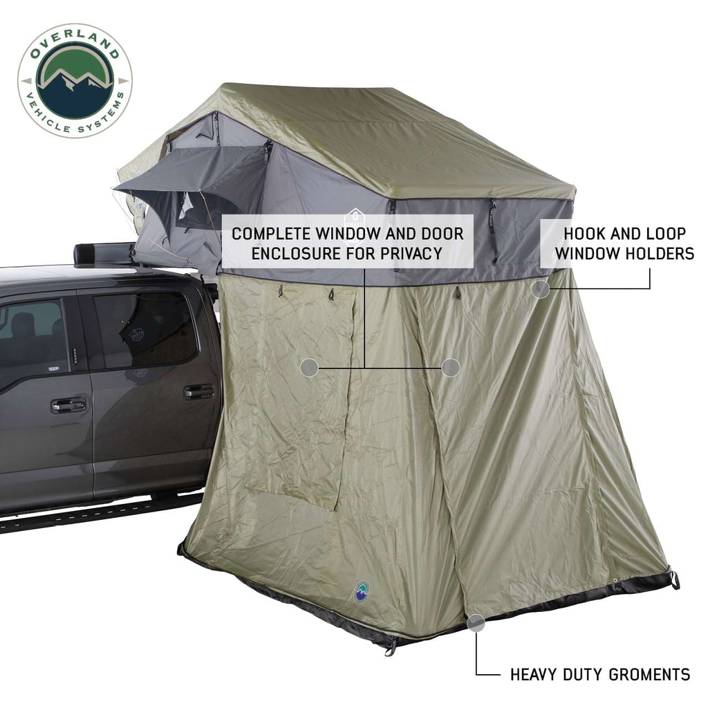 Overland Vehicle Systems Tent Annex Room Nomadic 4 Roof Top Tent Annex Green Base With Black Floor and Travel Cover Overland Vehicle Systems - Overland Vehicle Systems - 18549936