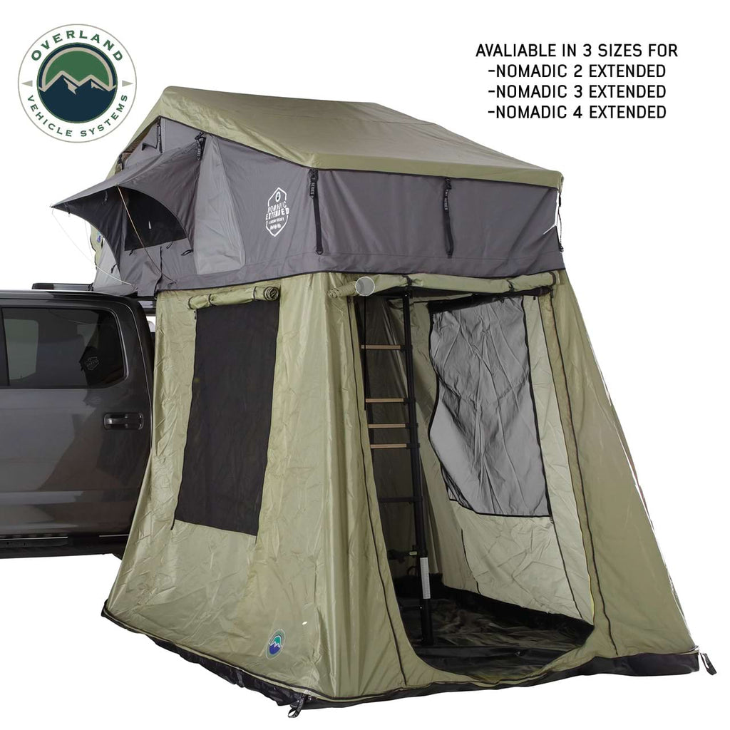 Overland Vehicle Systems Tent Annex Room Nomadic 4 Roof Top Tent Annex Green Base With Black Floor and Travel Cover Overland Vehicle Systems - Overland Vehicle Systems - 18549936