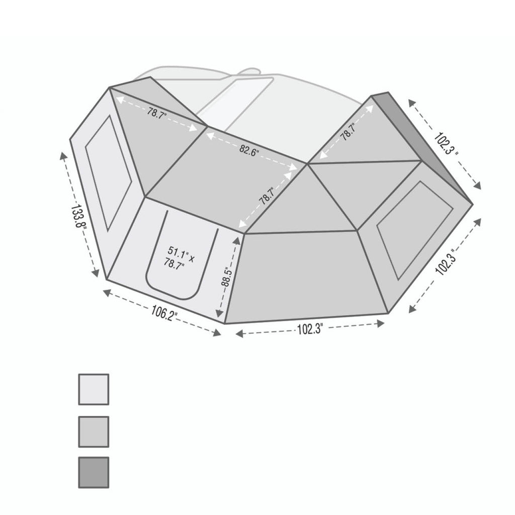 Overland Vehicle Systems Tent Annex Room Nomadic Awning 270 for Driver Side Wall 1 270 Awning Wall 1 Overland Vehicle Systems - Overland Vehicle Systems - 18099910