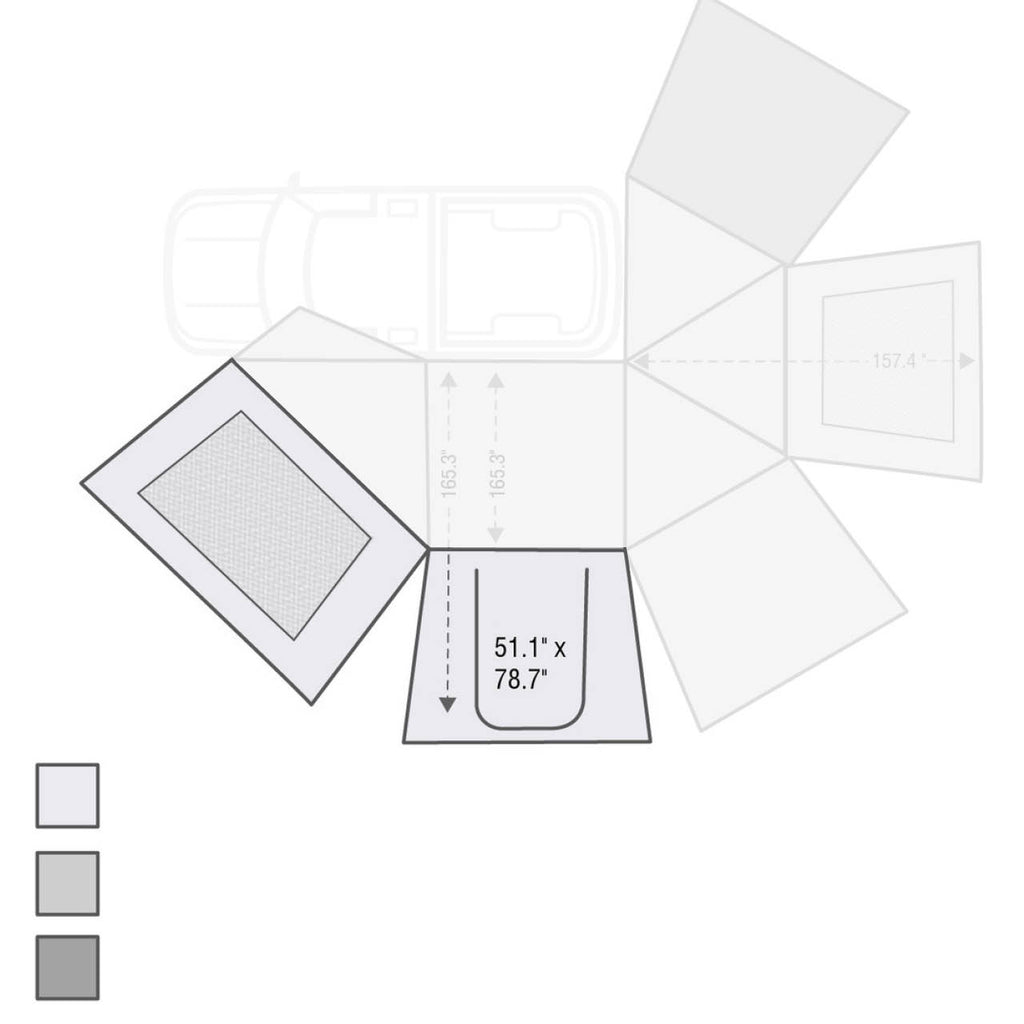 Overland Vehicle Systems Tent Annex Room Nomadic Awning 270 for Driver Side Wall 1 270 Awning Wall 1 Overland Vehicle Systems - Overland Vehicle Systems - 18099910