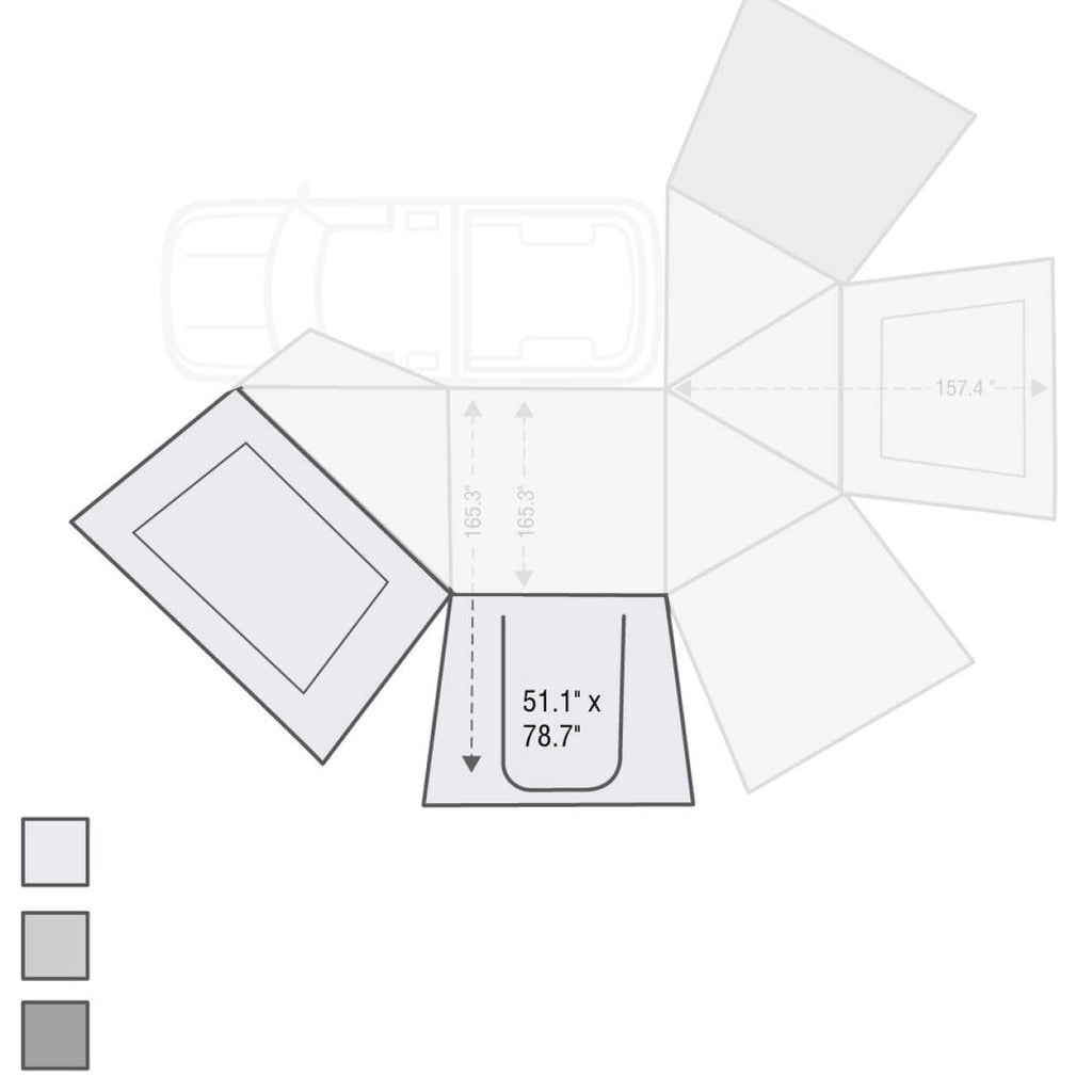 Overland Vehicle Systems Tent Annex Room Nomadic Awning 270 for Driver Side Wall 1 270 Awning Wall 1 Overland Vehicle Systems - Overland Vehicle Systems - 18099910