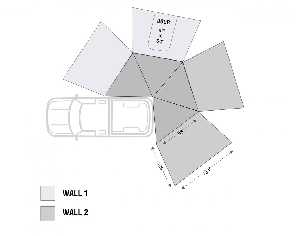 Overland Vehicle Systems Roof Top Tent Overland Vehicle Systems Freestanding Passenger Nomadic 270 LT Awning Wall 1 Overland Vehicle Systems - Overland Vehicle Systems - 18229909